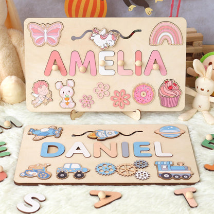 Montessori Busy Board | Personalized Birthday Gift | 1st Birthday Baby Girl Gifts Puzzle Sensory Wooden Toys First Christmas Gift for Kids