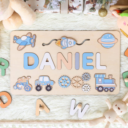 Montessori Busy Board | Personalized Birthday Gift | 1st Birthday Baby Boy Gifts Puzzle Sensory Wooden Toys First Christmas Gift for Kids