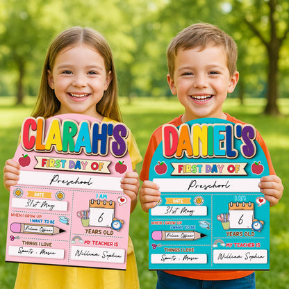 Custom First And Last Day School Sign,Preschool Back To School Dry Erase Sign,Kindergarten 1st Day of School,First Day School,School Board