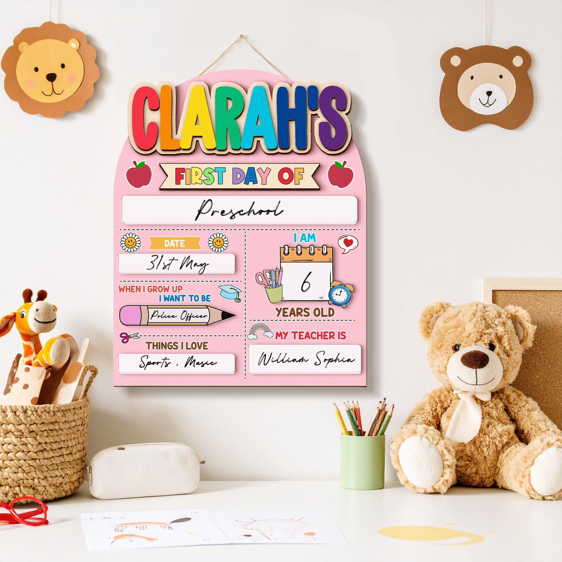 Custom First And Last Day School Sign,Preschool Back To School Dry Erase Sign,Kindergarten 1st Day of School,First Day School,School Board