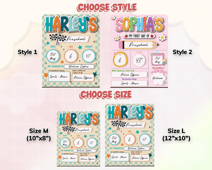 Custom First Day Of School Sign, Last Day of School Sign, Custom Name Sign, Preschool Back To School Dry Erase Sign, 1st Day of School Board