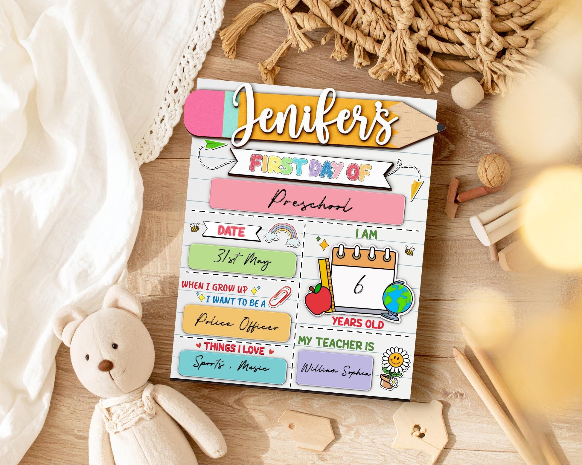 Personalized First And Last Day Of School Sign,Preschool Back To School,First Day Of School,Kindergarten 1st Day of School Board,Name Sign