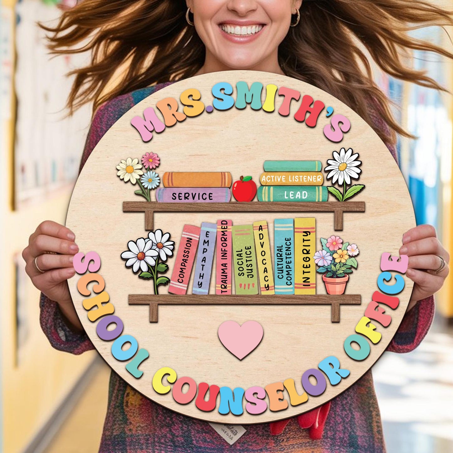 Personalized School Counselor 3d Wooden Name Sign, School Psychologists Gift, Custom School Counselor Office Door Sign, Back To School Gifts