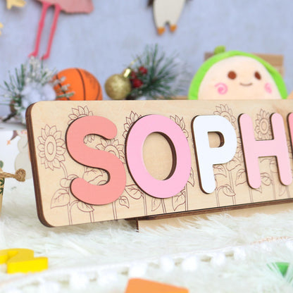 Personalized Name Puzzle Girl | First Christmas Gifts For Toddlers | 1st Birthday Gifts | Montessori Toys | Baby Shower Gifts