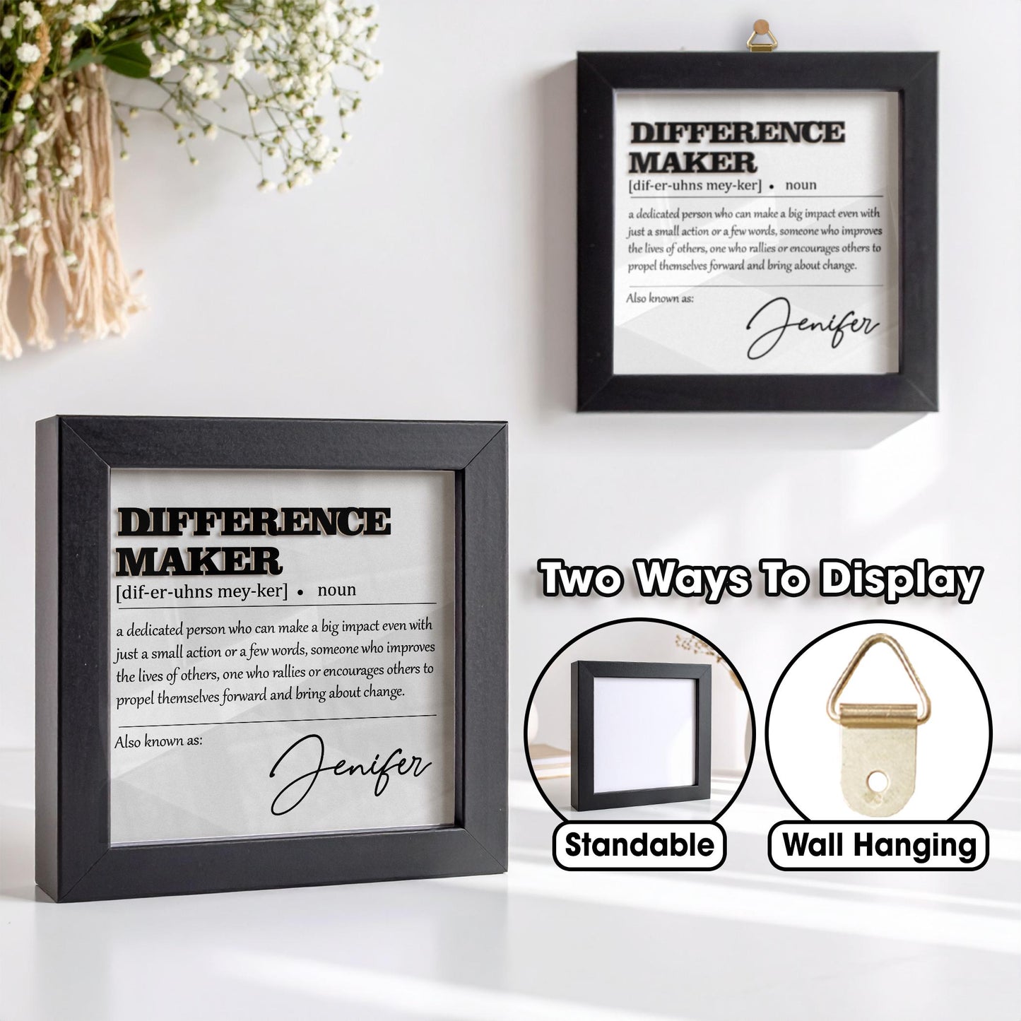 Difference Maker Gift,Appreciation Gifts for Leader Boss Mentor Coworker Teacher,Wooden Frame Sign,Employee Gift,Retirement Gift,Supervisor