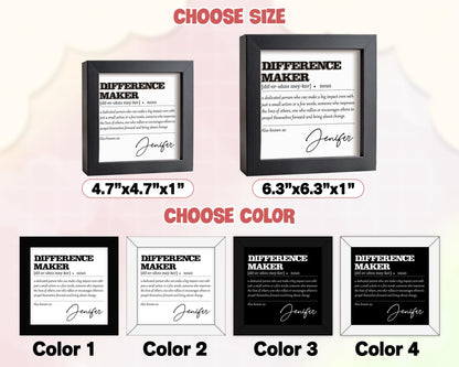 Difference Maker Gift,Appreciation Gifts for Leader Boss Mentor Coworker Teacher,Wooden Frame Sign,Employee Gift,Retirement Gift,Supervisor