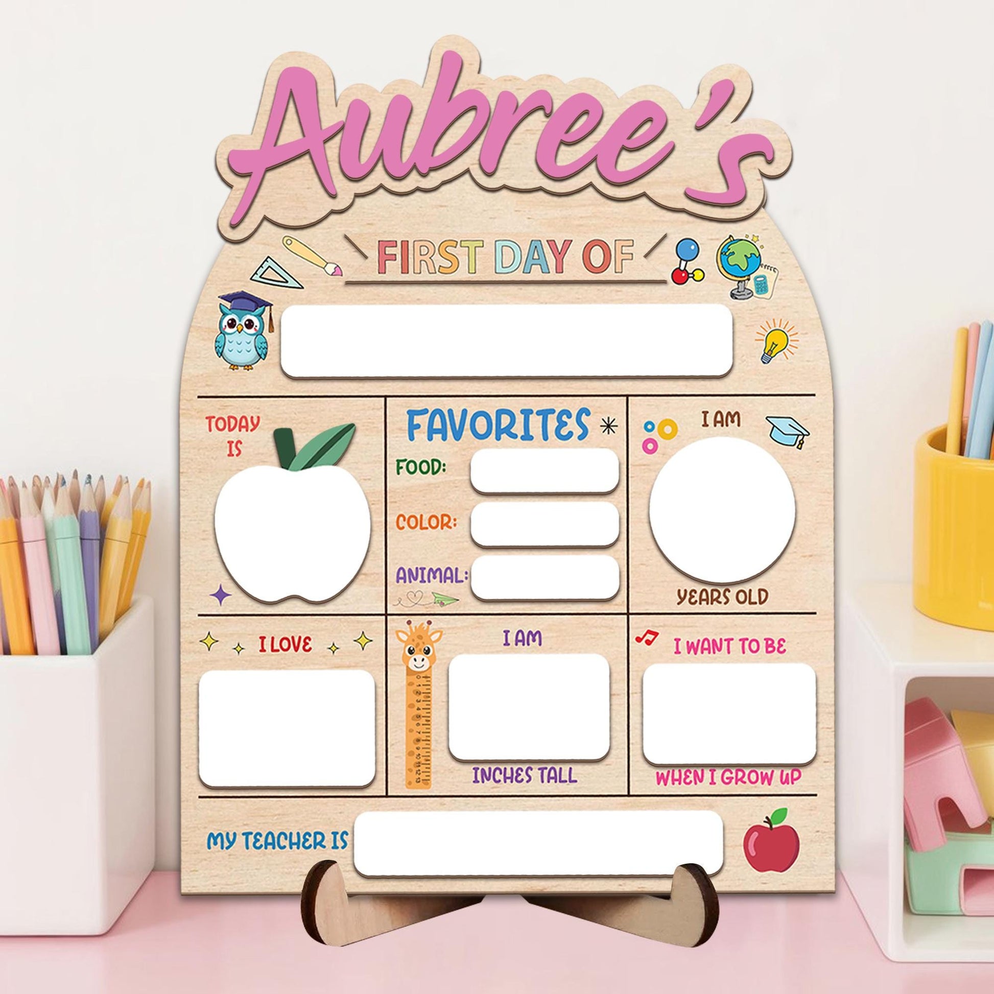 Personalized First And Last Day Of School Sign, Back to School Sign For Photos, Custom Name 1st Day Of School Board, 1st Day Of School Signs