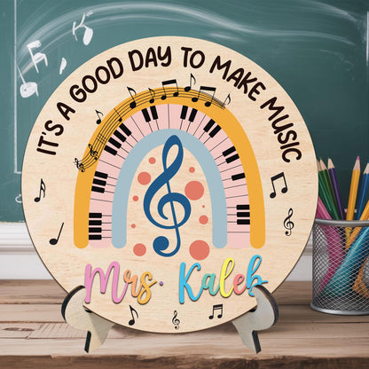 Custom Music Teacher 3D Door Sign, Music Classroom Door Sign, Teacher Door Hanger, Music Room Decor, Music Education Sign Music Teacher Gift