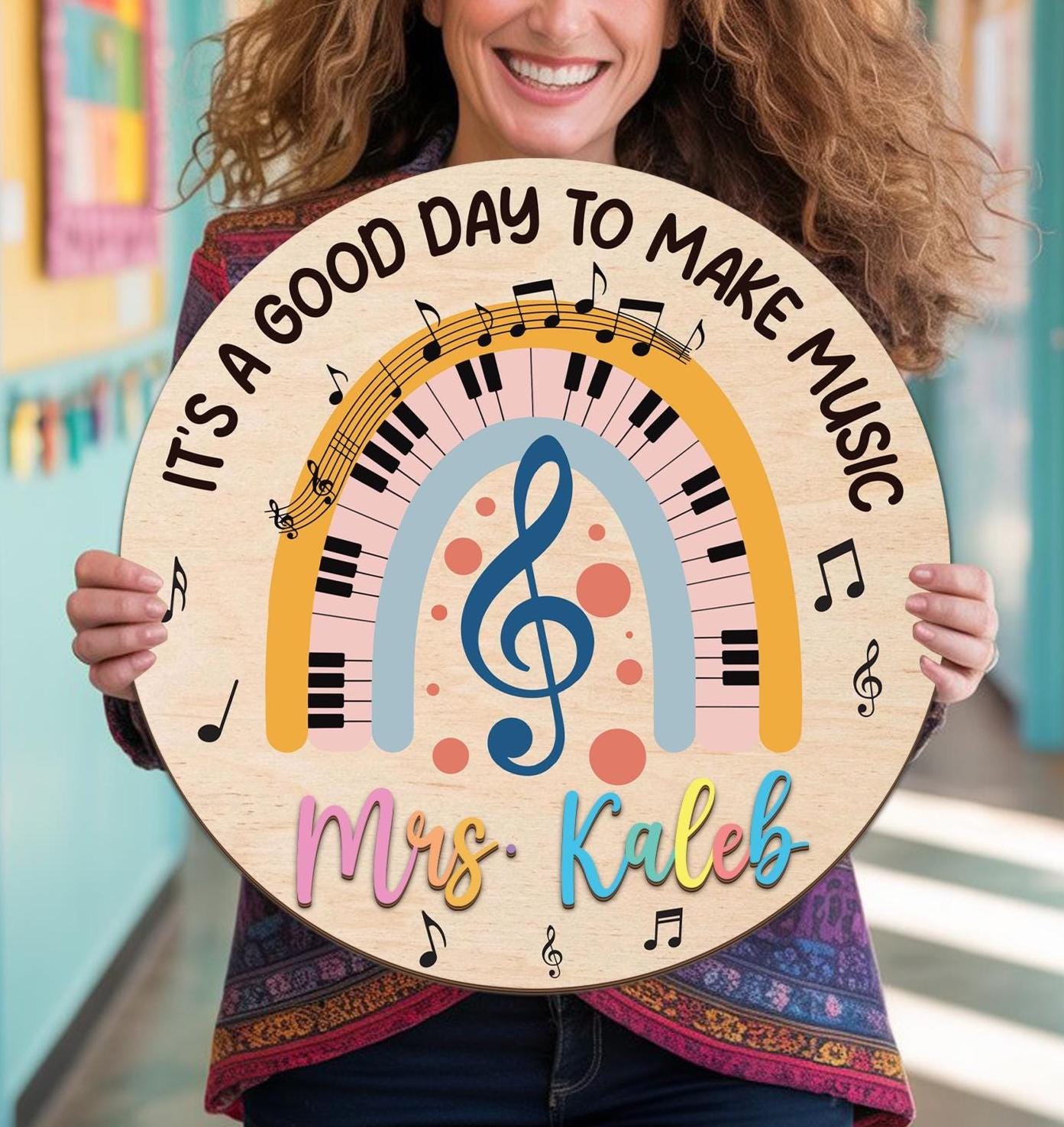 Custom Music Teacher 3D Door Sign, Music Classroom Door Sign, Teacher Door Hanger, Music Room Decor, Music Education Sign Music Teacher Gift