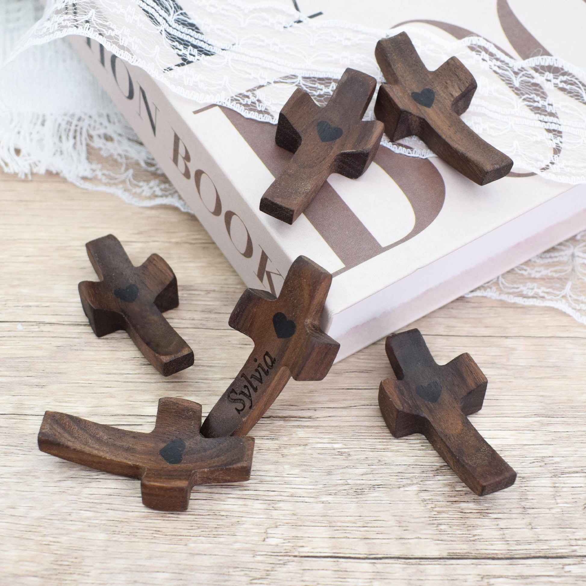 Personalized Wooden Cross,Small Pocket Thumb Crosses,Faith Cross,Prayer for Strength and Healing,Condolences Gift,Christian Party Favor