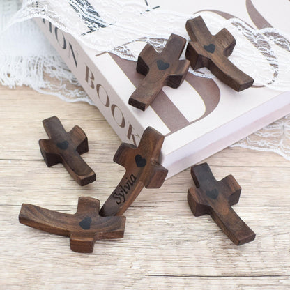 Personalized Wooden Cross,Small Pocket Thumb Crosses,Faith Cross,Prayer for Strength and Healing,Condolences Gift,Christian Party Favor