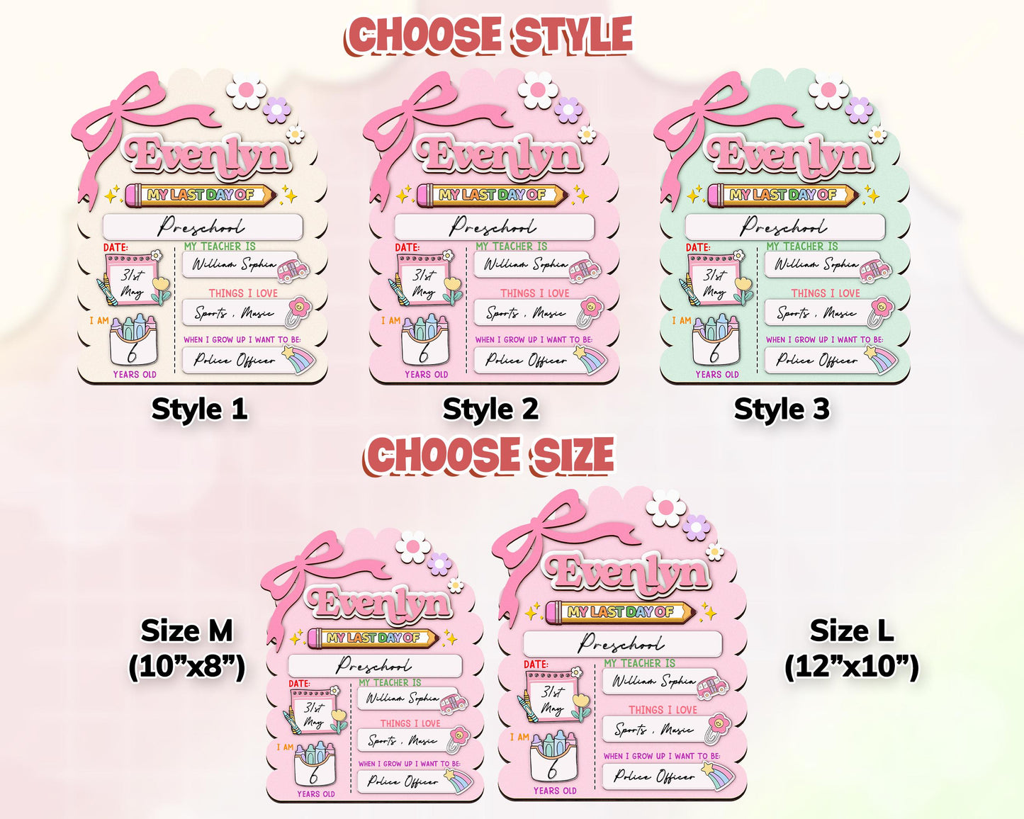 Custom First And Last Day School Sign,Back to School,Kindergarten 1st Day of School,First Day School Board Reusable,Preschool,Photo Prop