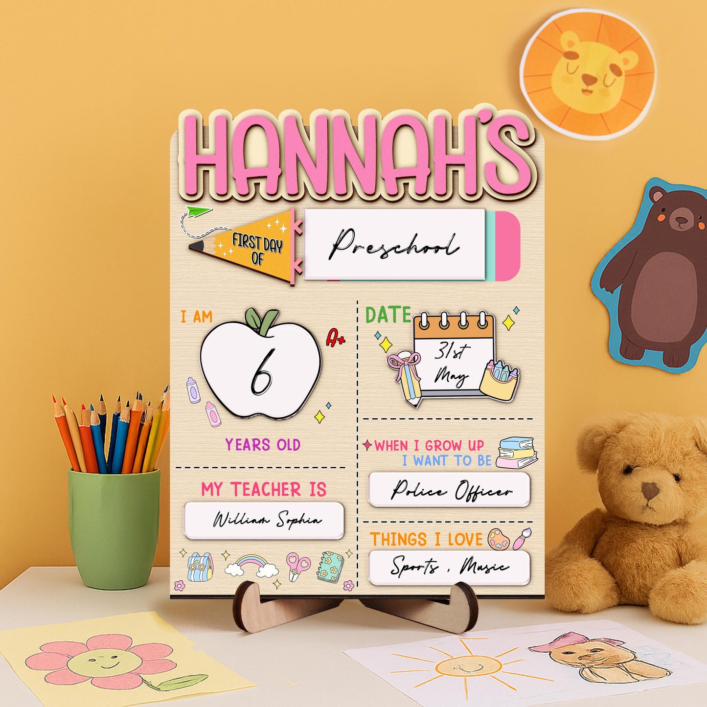 Custom First And Last Day School Sign,Back to School Sign,Preschool,Kindergarten 1st Day of School,Interchangable First Day Of School Board