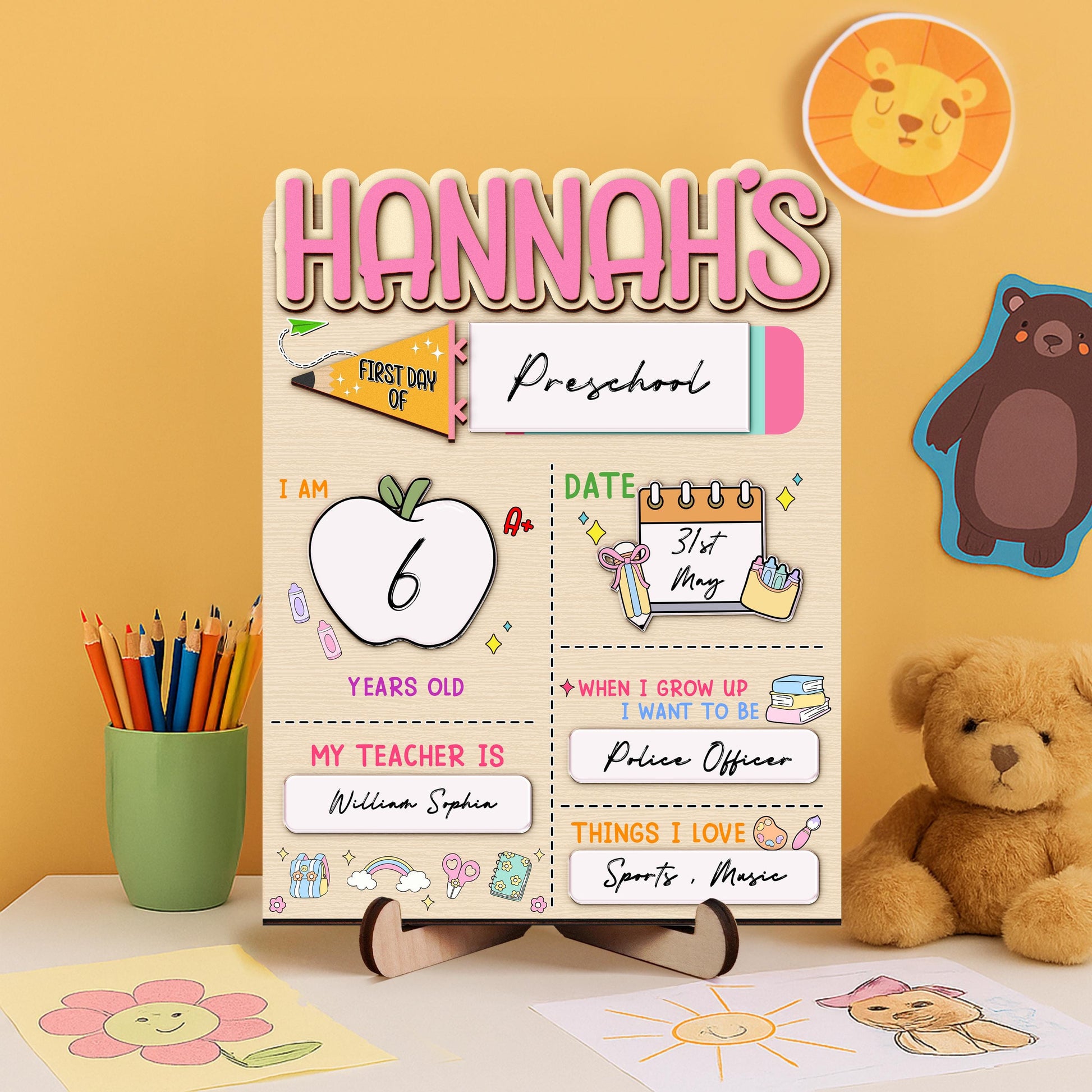 Custom First And Last Day School Sign,Back to School Sign,Preschool,Kindergarten 1st Day of School,Interchangable First Day Of School Board