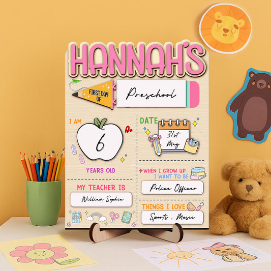 Custom First And Last Day School Sign,Back to School Sign,Preschool,Kindergarten 1st Day of School,Interchangable First Day Of School Board