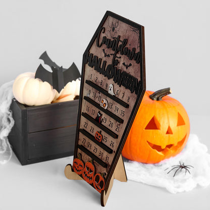 Haunted House Halloween Countdown,Spooky Calendar Sign,Coffin Halloween Decor,Moveable Ghost,Days Till Halloween Gift,Coffee Bar Decor