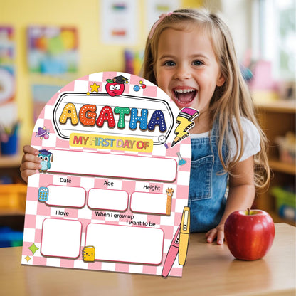 Personalized First Day Of School Sign, Back to School Sign, Kindergarten 1st Day Of School Sign, Pre K First & Last Day Of School Sign