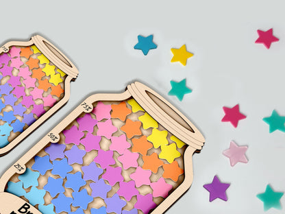 Personalised Star Smile Reward Jar,Magnetic Reward Jar with Tokens,Classroom Decor,Back to school,Chore Chart Gift for Kid,Potty Training