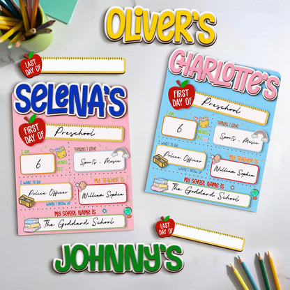 Custom First & Last Day School Sign,Back to School Board,Kindergarten 1st Day of School Dry Erase,First Day Wooden School Sign,Photo Prop