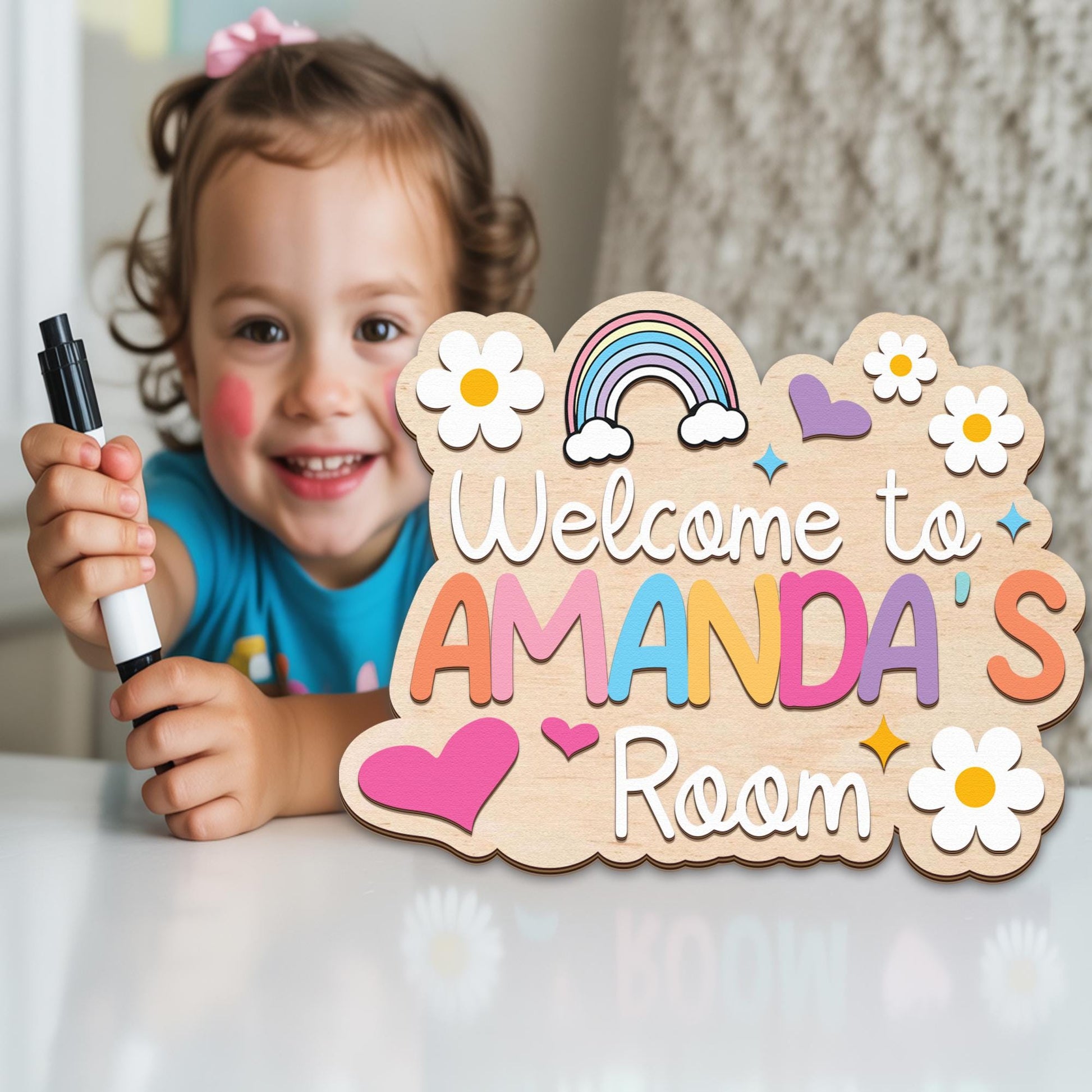 Personalized Girl Room Sign, Custom Kids Bedroom Sign With Name, Nursery Name Sign, Kid Room Sign, Girls 3D Welcome Sign, Birthday Gifts