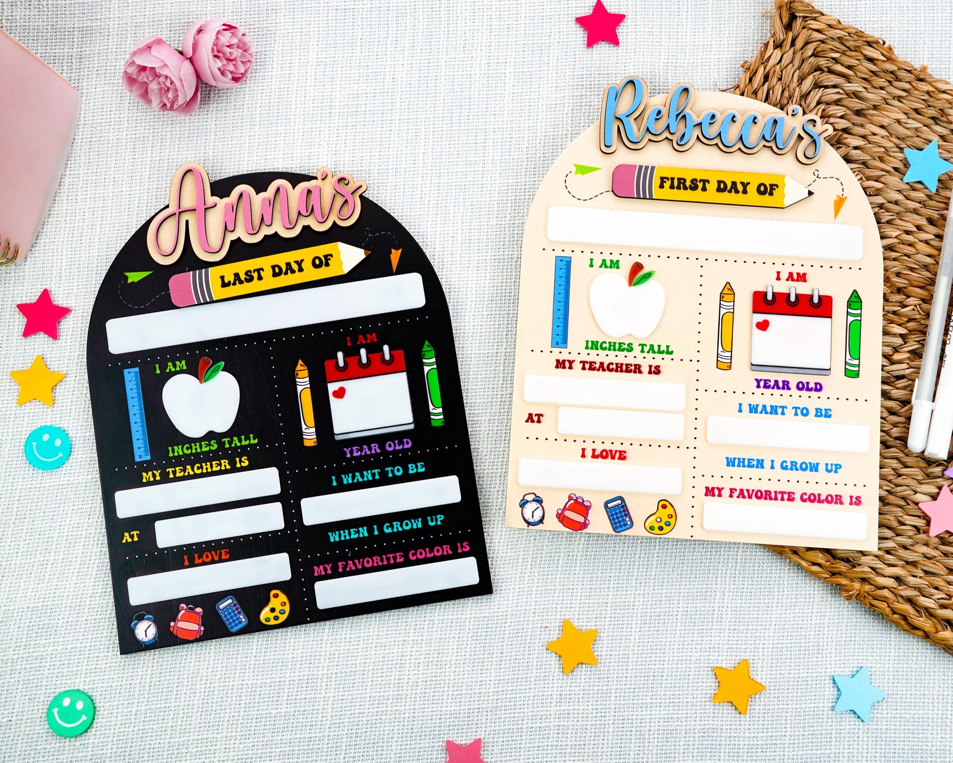 First Day Of School Sign,Back to School Board,Kindergarten 1st Day of School  Reusable Sign,Last Day of School,Photo Prop,First Day of Pre K