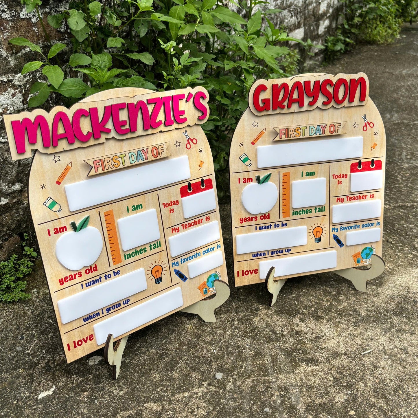 Custom First and Last Day Of School Sign, 1st Day of School Board, Custom Name Back To School Board, Reusable Back To School Dry Erase Sign