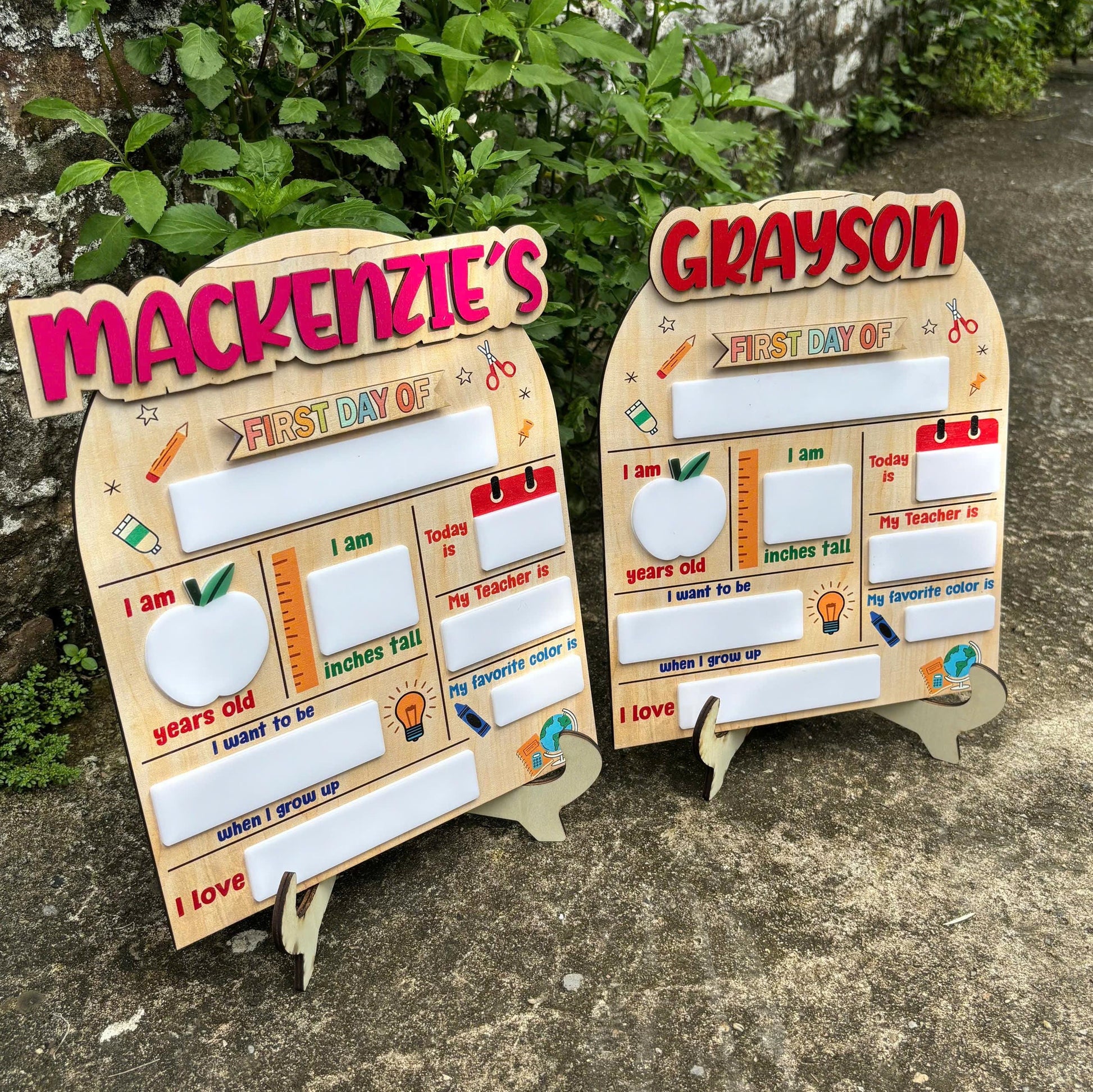 Custom First and Last Day Of School Sign, 1st Day of School Board, Custom Name Back To School Board, Reusable Back To School Dry Erase Sign