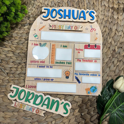 Custom First and Last Day Of School Sign, 1st Day of School Board, Custom Name Back To School Board, Reusable Back To School Dry Erase Sign