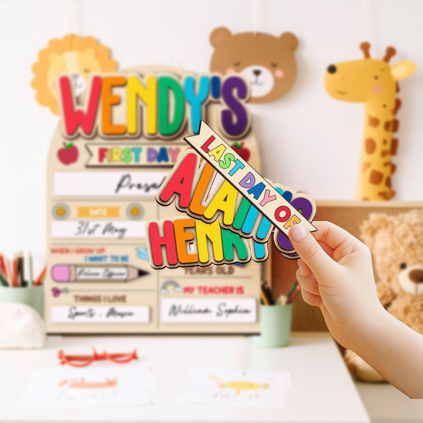 Custom First And Last Day School Sign,Preschool Back To School Dry Erase Sign,Kindergarten 1st Day of School,First Day School,School Board