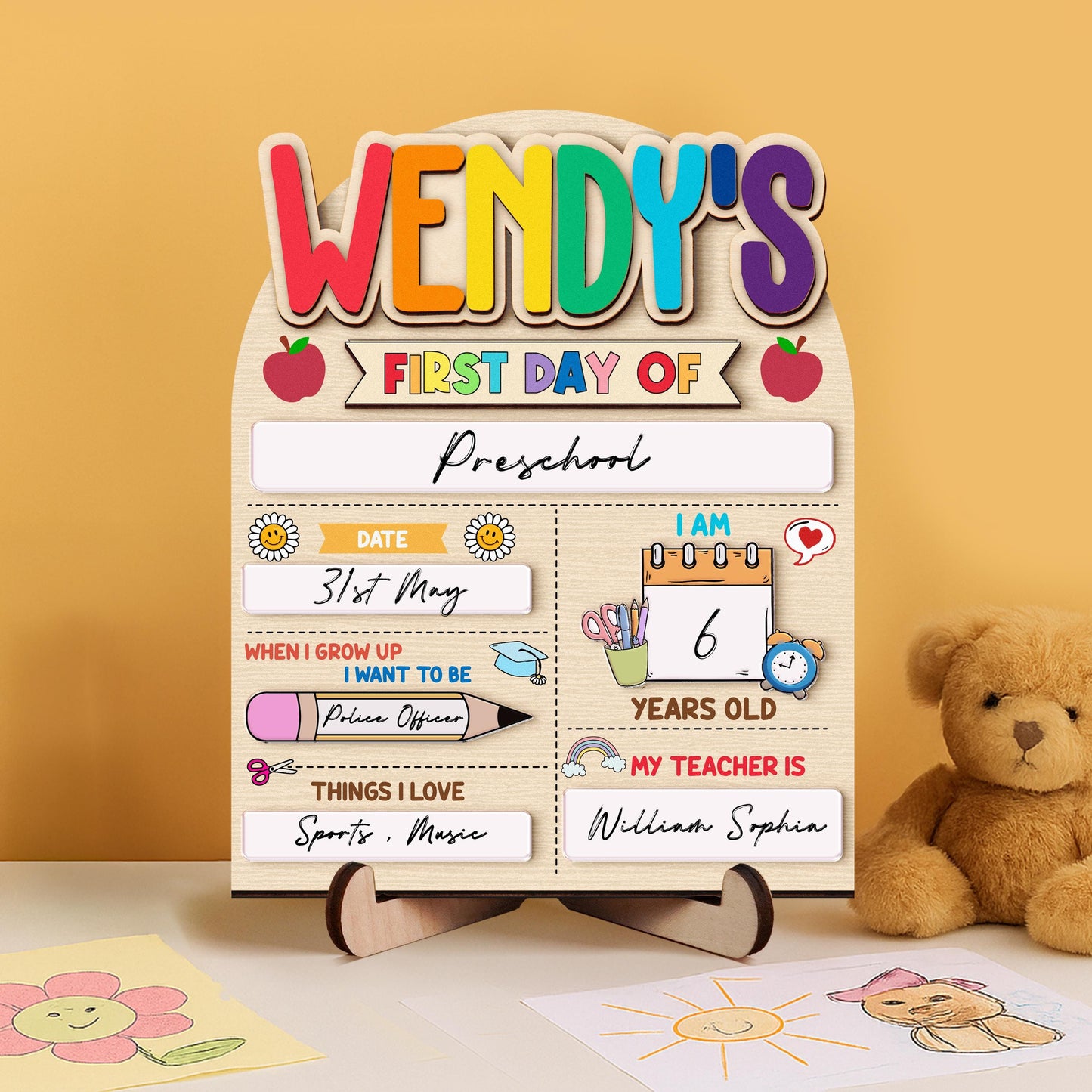 Custom First And Last Day School Sign,Preschool Back To School Dry Erase Sign,Kindergarten 1st Day of School,First Day School,School Board