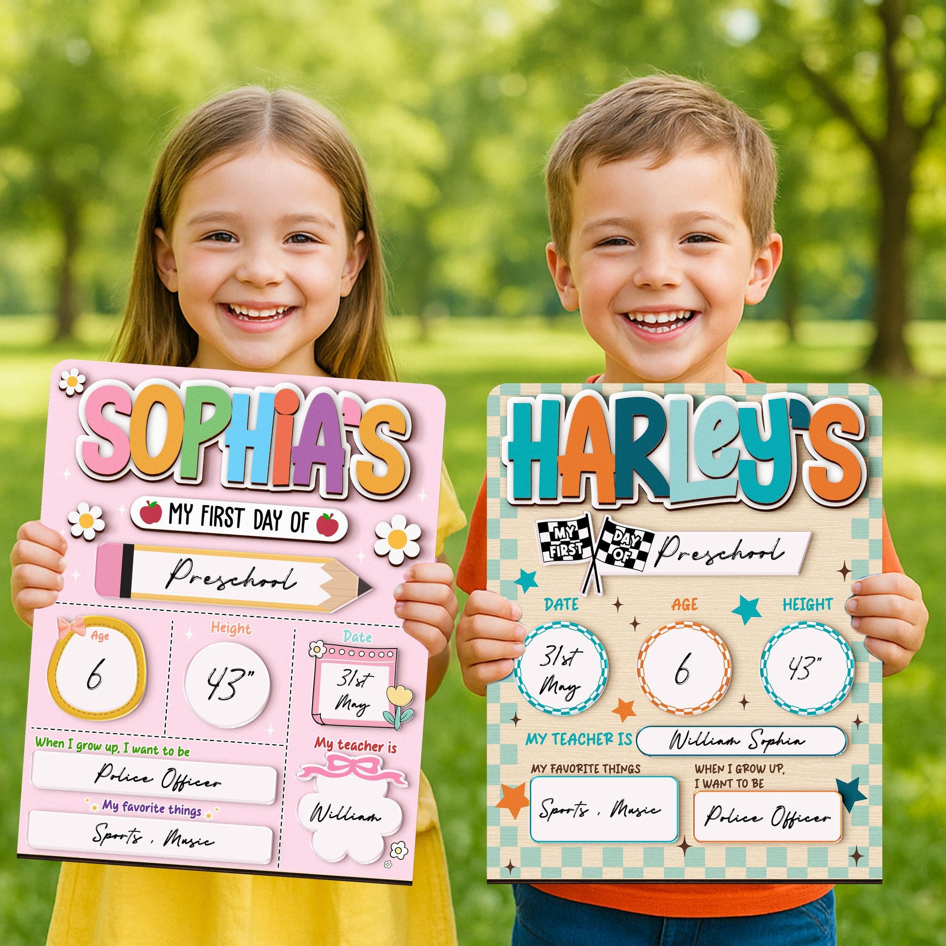 Custom First Day Of School Sign, Last Day of School Sign, Custom Name Sign, Preschool Back To School Dry Erase Sign, 1st Day of School Board