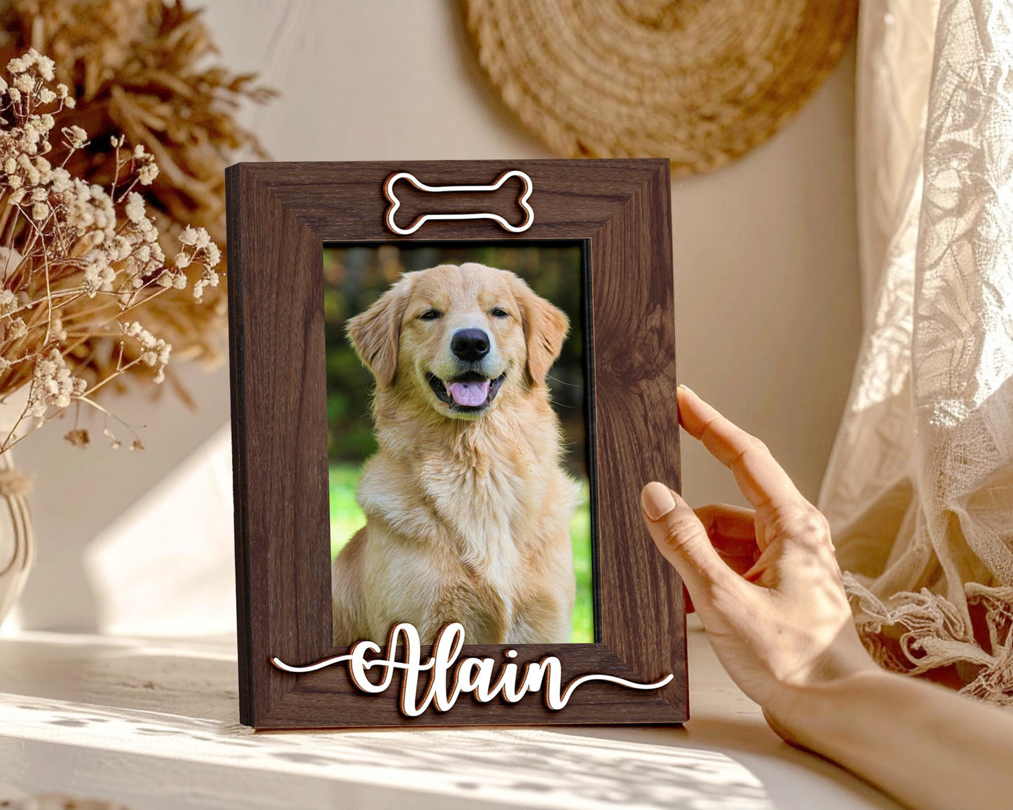 Personalized Pet Picture Frame,Dog Frame,Dog Memorial Gift,Pet Name Photo,Cat Dog Lover,Cat Memorial,Pet Portrait,New Pet Gift,Pet Keepsake