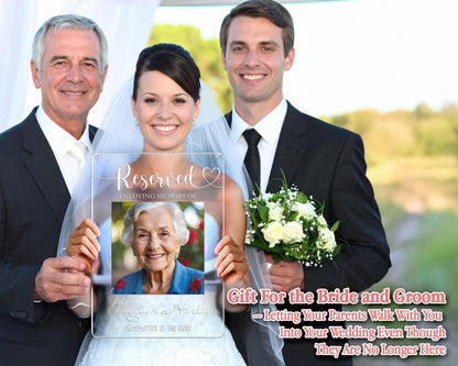 Reserved Memorial Sign,Wedding Memorial Chair Sign Hanging,Custom Memorial Plaque,In Loving Memory,Wedding Decor,Sympathy Gift,Remembrance