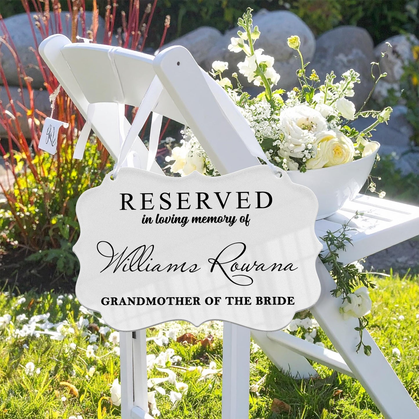 Reserved Wedding Memorial Chair Sign,Custom Memorial Wedding Sign,Wedding Chair Banner In Memory Of Loved Ones,Wedding Decor,Sympathy Gift