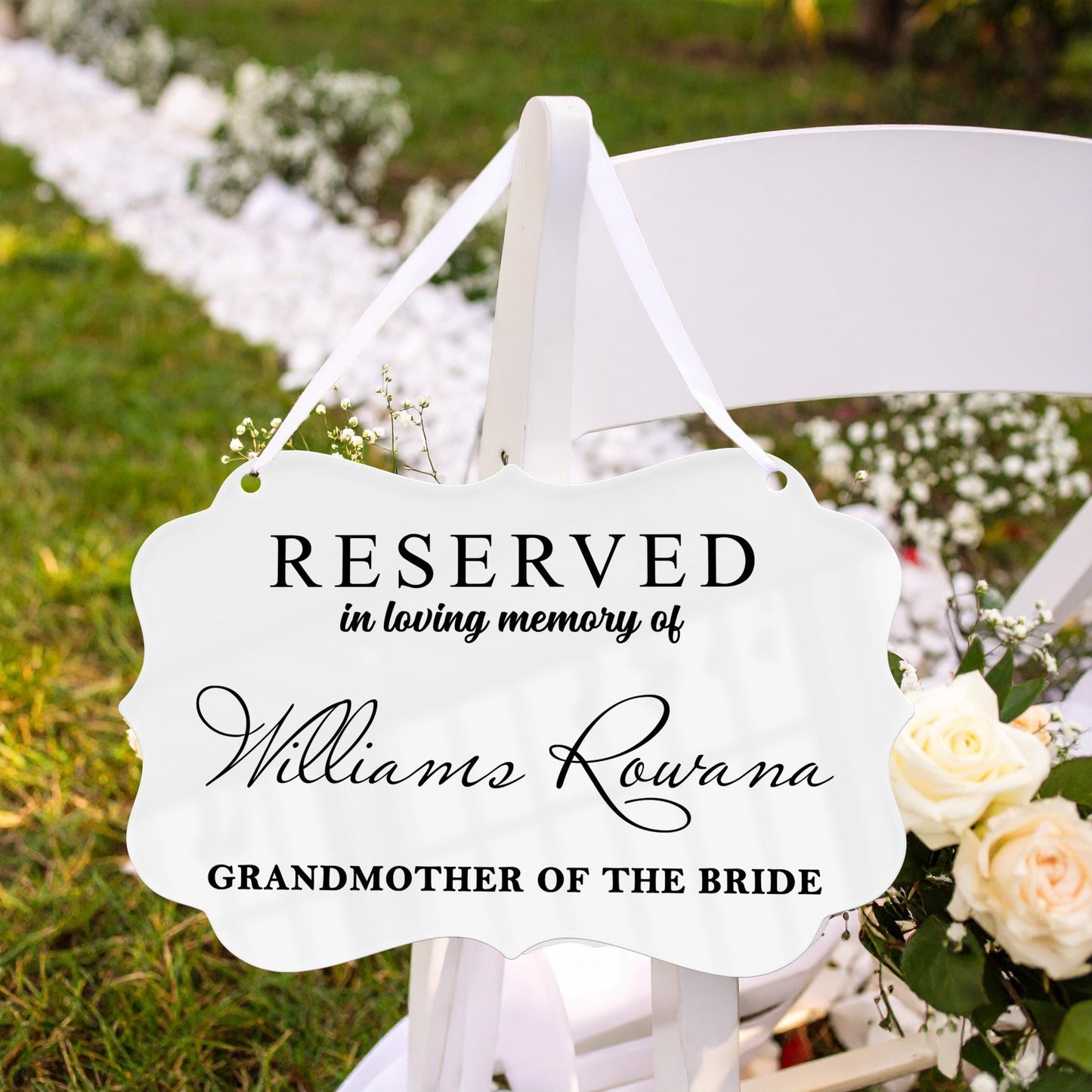 Reserved Wedding Memorial Chair Sign,Custom Memorial Wedding Sign,Wedding Chair Banner In Memory Of Loved Ones,Wedding Decor,Sympathy Gift