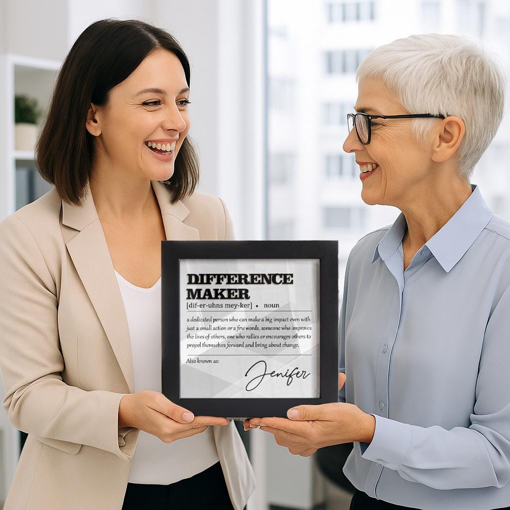 Difference Maker Gift,Appreciation Gifts for Leader Boss Mentor Coworker Teacher,Wooden Frame Sign,Employee Gift,Retirement Gift,Supervisor