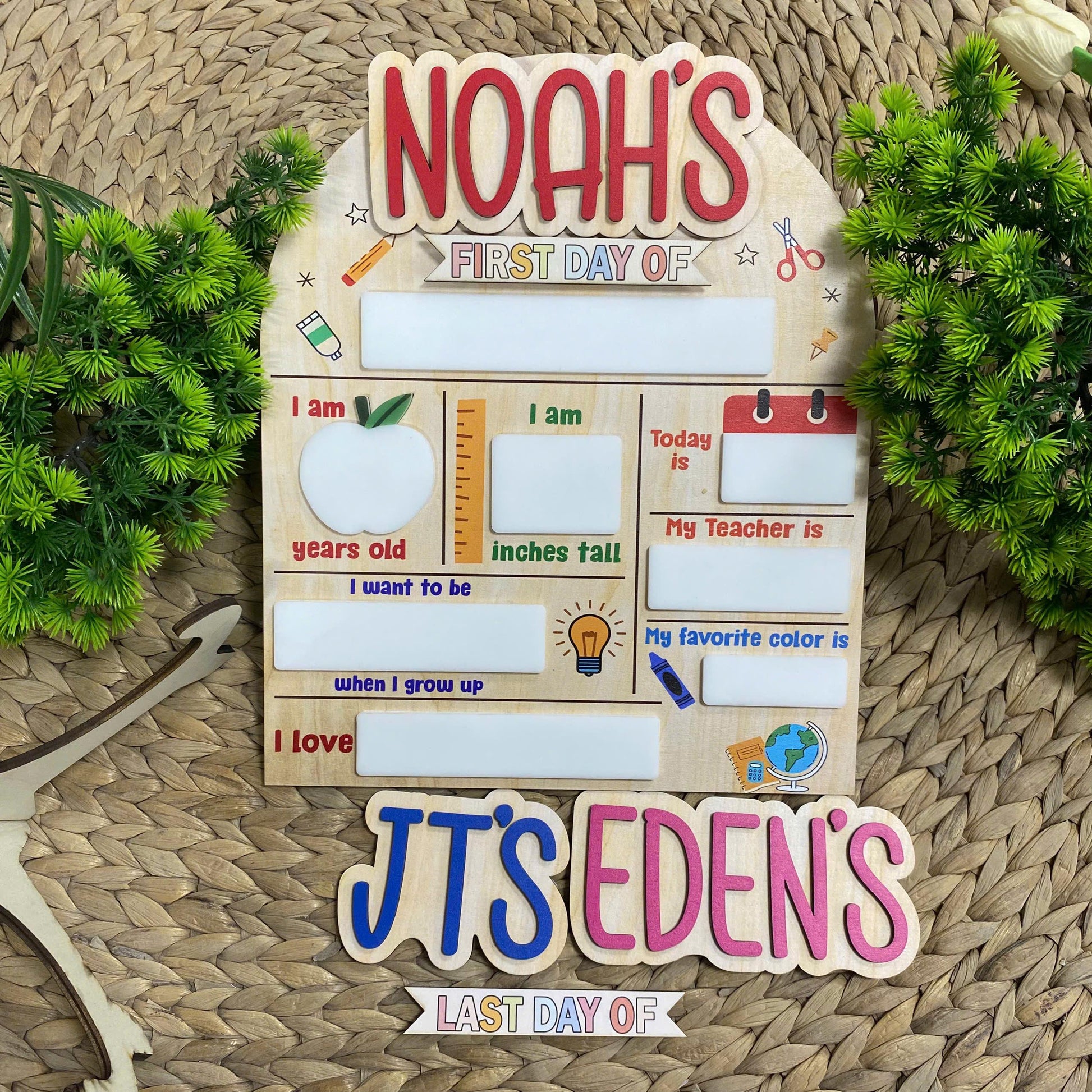 Personalized First Day Of School Sign, Back to School Board, Custom 1st Day Of School Board, Kindergarten Preschool 1st Day Of School Sign