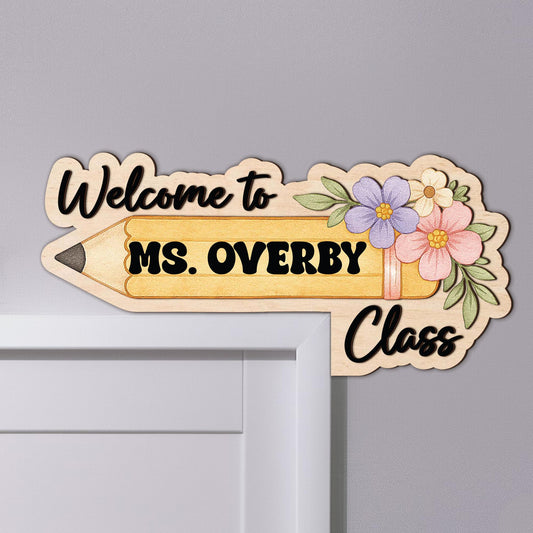 Customize Teacher 3D Doorframe Corner Sign, Teacher Pencil Door Corner Sign, Classroom Decor, Custom Teacher Doorframe Sign, Teacher Gifts