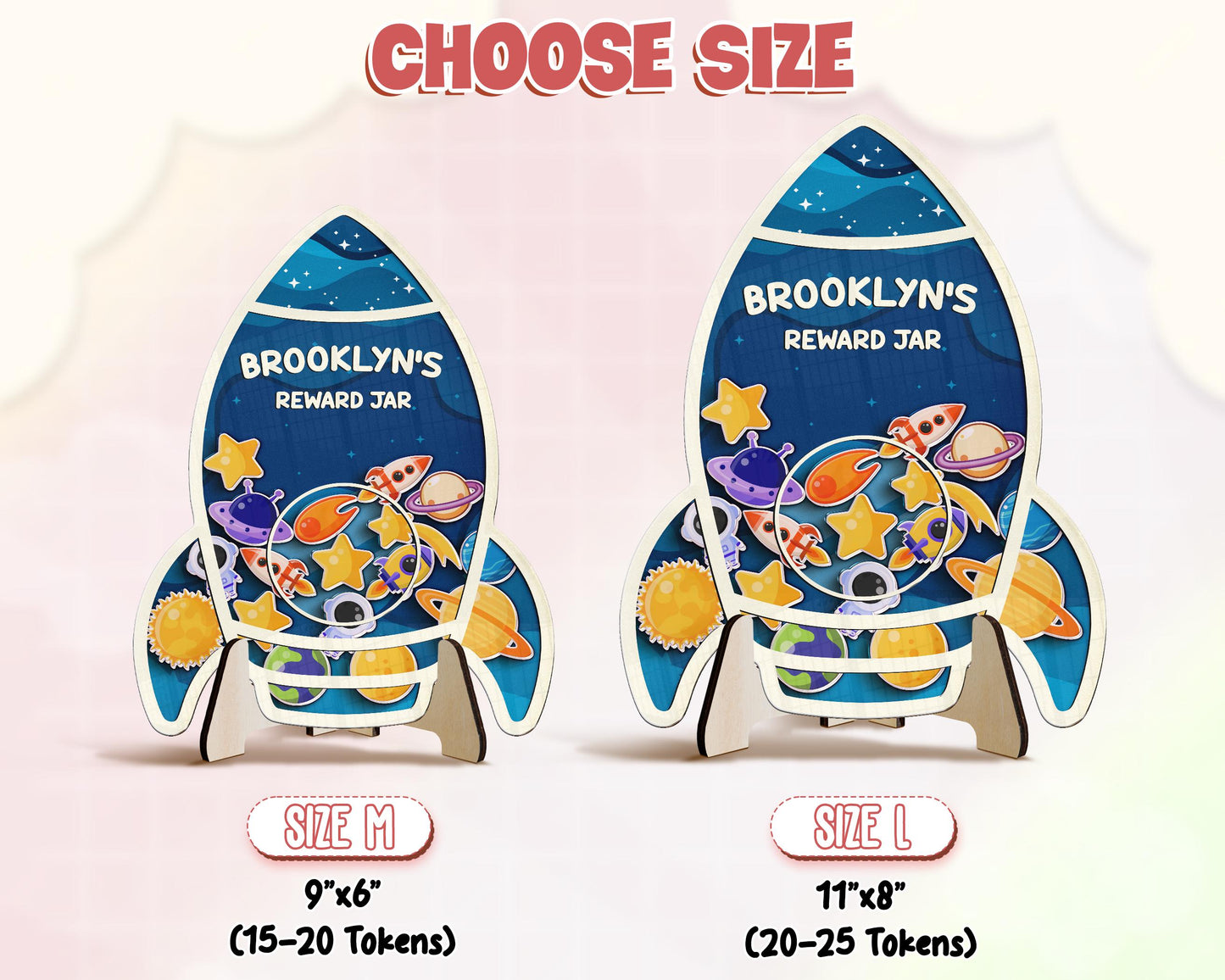 Custom Classroom Reward Jar For Teacher,Magnetic Reward Jar,Token Jar,Reward System,Back to School,Gift for Kids,Rocket Name Reward For Kids