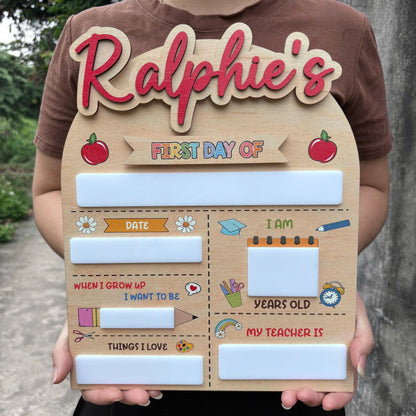 Personalized First Day Of School Sign, Custom First & Last Day of School Sign, Custom School Board Gift for Student, 1st Day of School Board