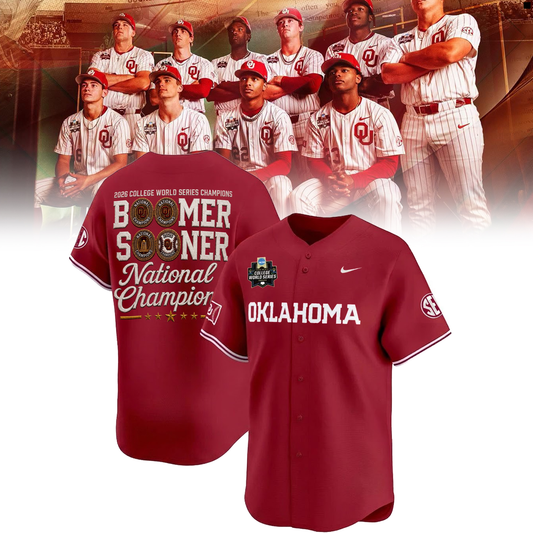 Limited Edition Oklahoma Baseball 2026 National Champions Baseball Jersey