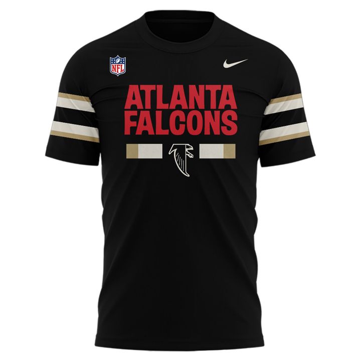 1966-1969 Atlanta Falcons Throwbacks Helmet Logo Black T-Shirt