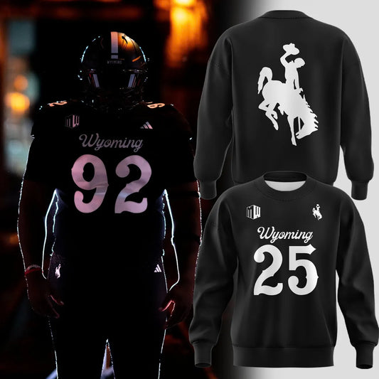 2025 Wyoming Cowboys Dark Mode Black Sweat