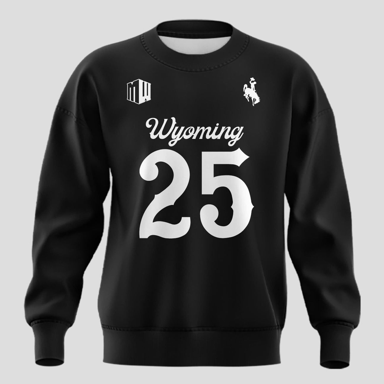 2025 Wyoming Cowboys Dark Mode Black Sweat