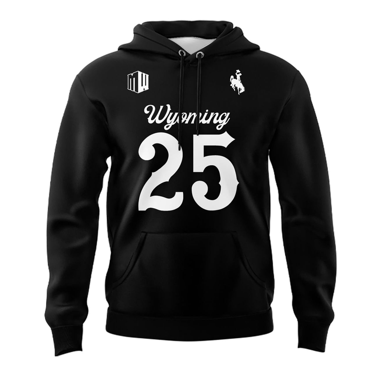 2025 Wyoming Cowboys Dark Mode Black Hoodie