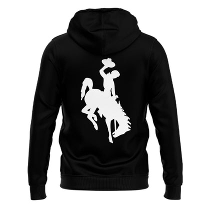 2025 Wyoming Cowboys Dark Mode Black Hoodie