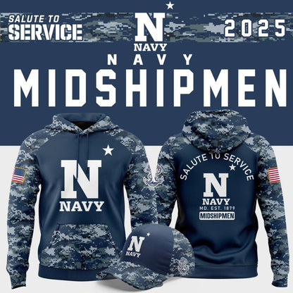 Navy Football 2025 Salute To Service Hoodie