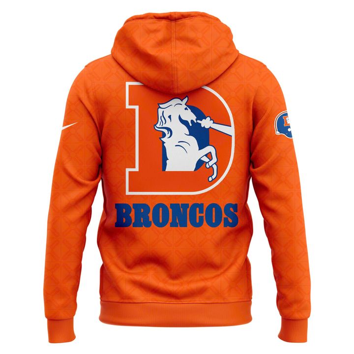 Men's NFL Denver Broncos Throwback 1977 Orange Hoodie