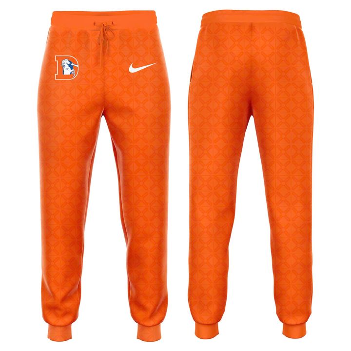 Men's NFL Denver Broncos Throwback 1977 Orange Hoodie