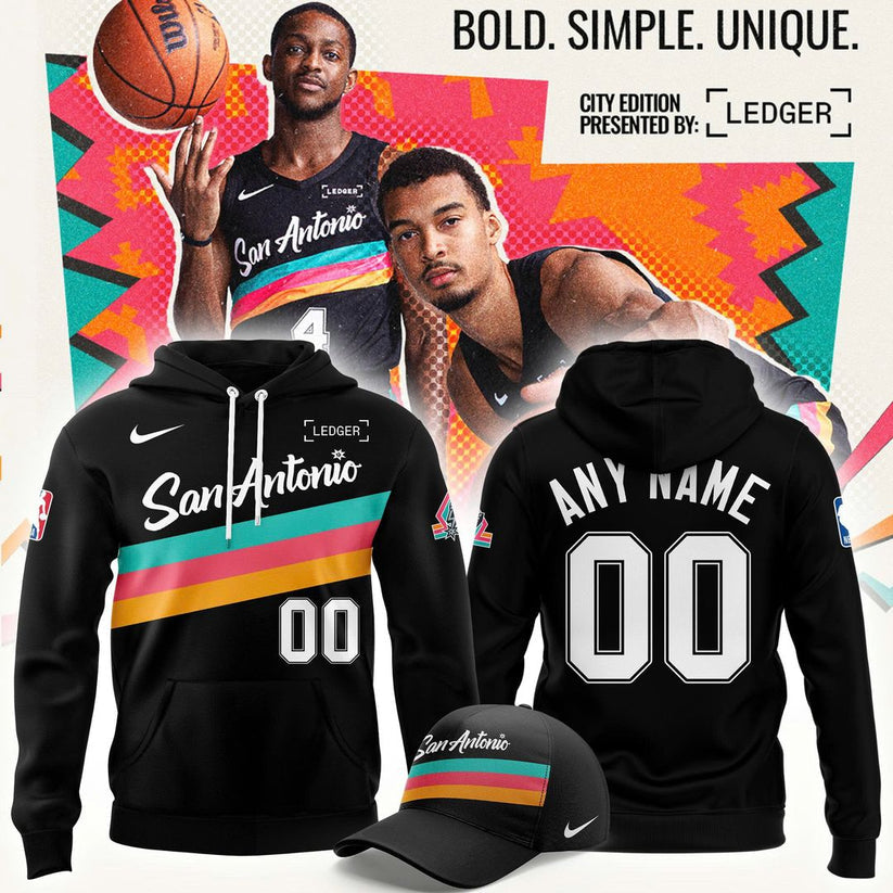 San Antonio Spurs Back To Black City Edition Custom Hoodie